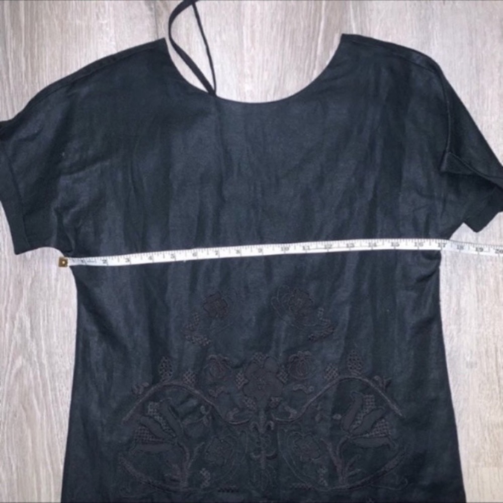 Madewell Embroidered Floral Linen Black Dress - Picture 8 of 9
